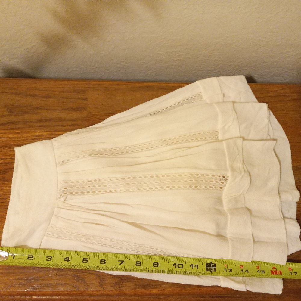 IRO White Crochet Inset Boho Tennis Skirt Preppy Boho Girly Cottagecore Prairie - Picture 9 of 12